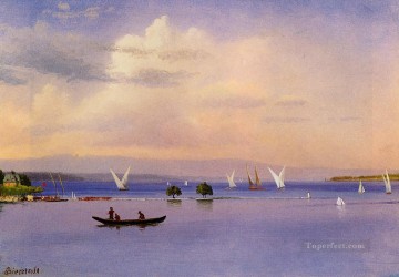 風景 Painting - アルバート ビアシュタット オン ザ レイクの海の景色